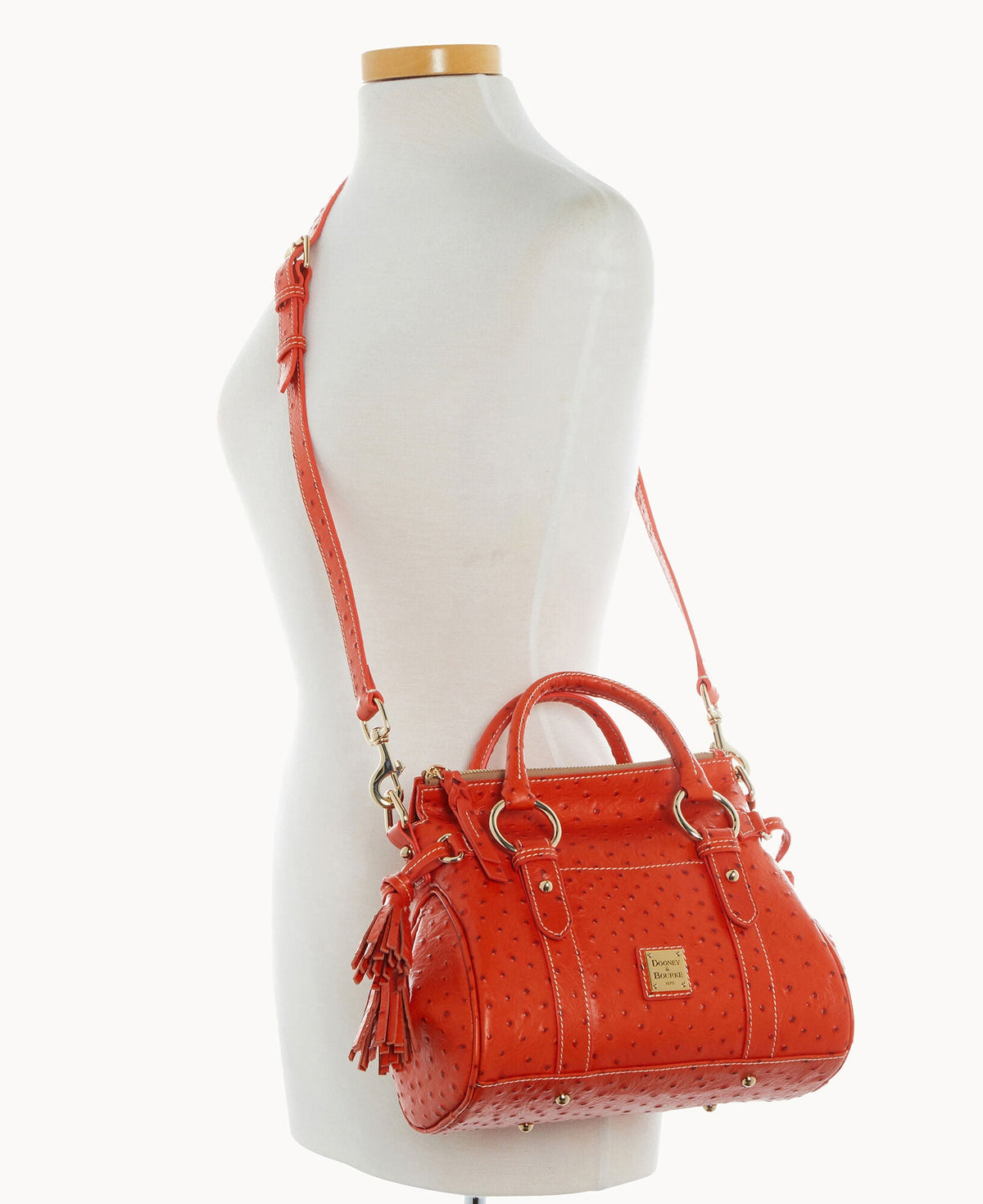 Dooney & Bourke Ostrich Satchel With Pocket