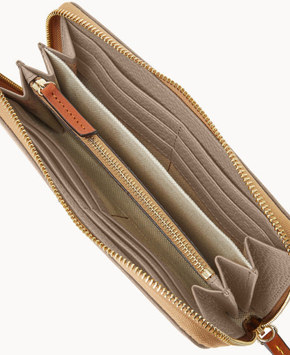 Dooney & Bourke Pebble Grain Large Zip Around Wristlet