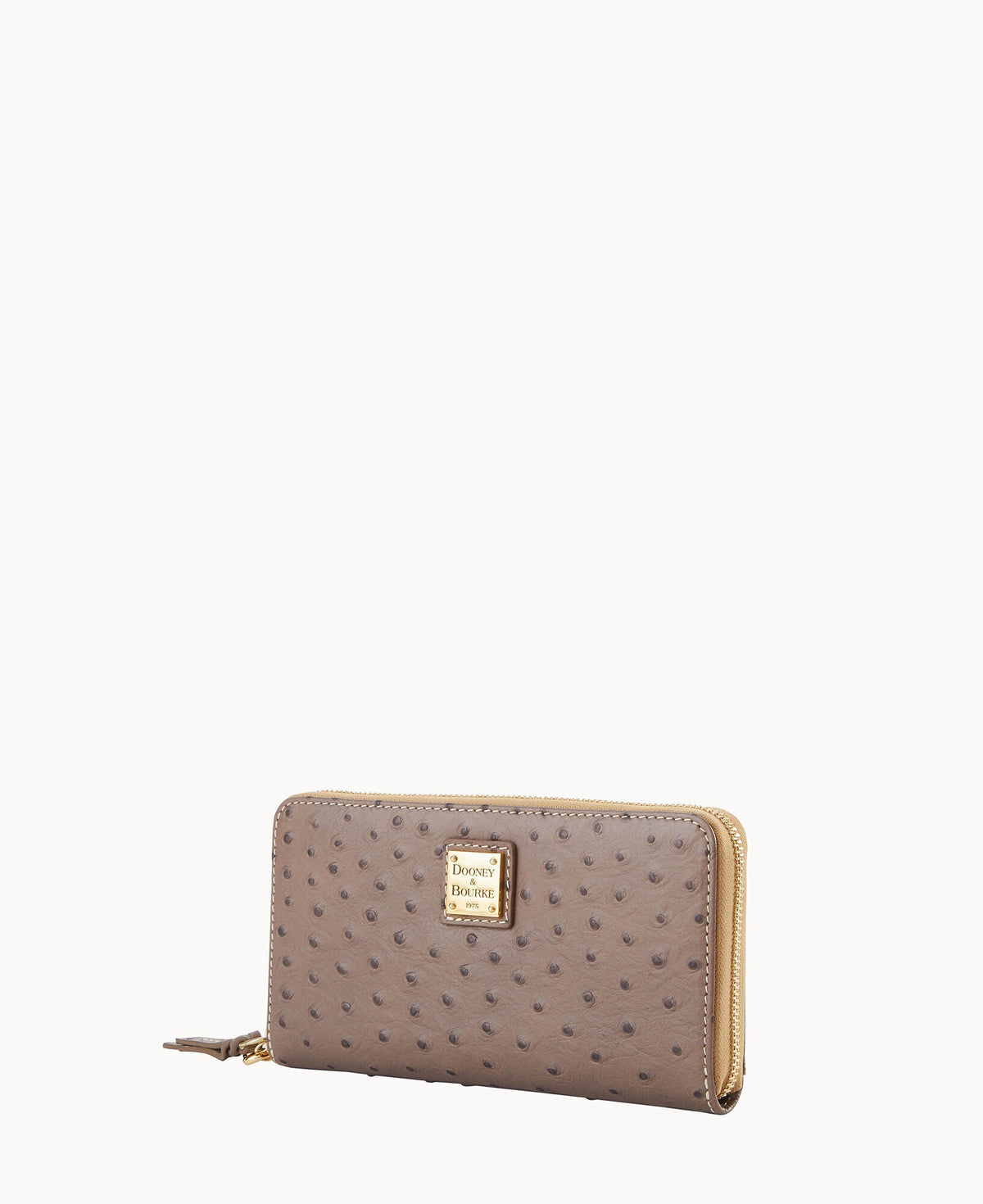 Dooney & Bourke Ostrich Large Zip Around Wristlet