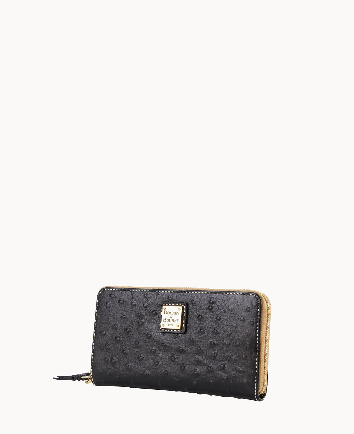 Dooney & Bourke Ostrich Large Zip Around Wristlet