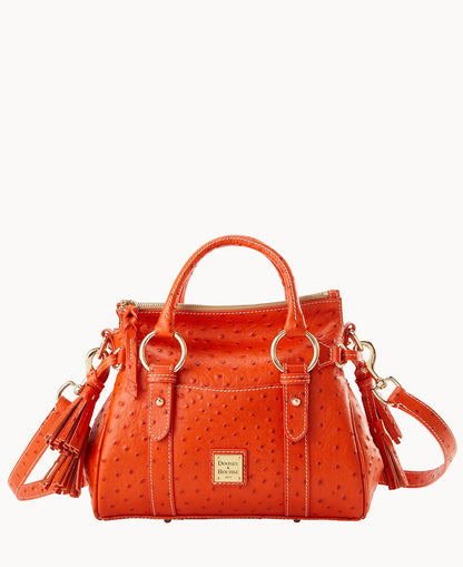 Dooney & Bourke Ostrich Satchel With Pocket
