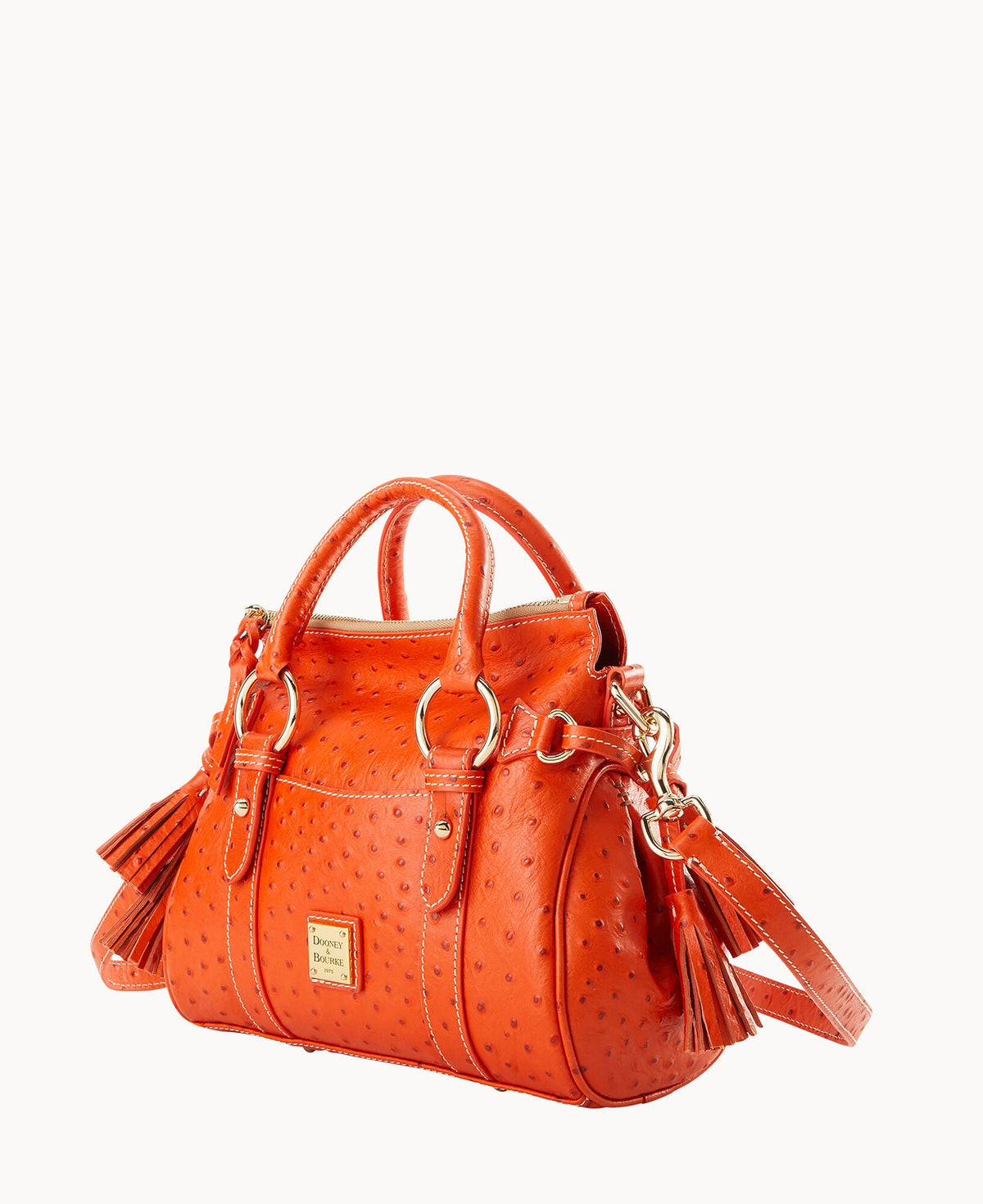 Dooney & Bourke Ostrich Satchel With Pocket