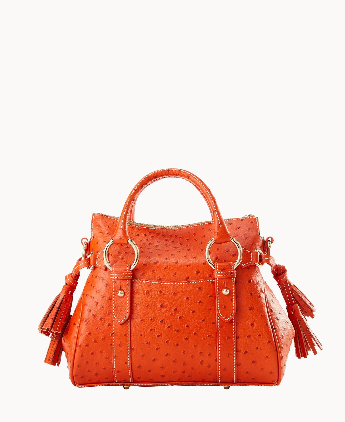 Dooney & Bourke Ostrich Satchel With Pocket