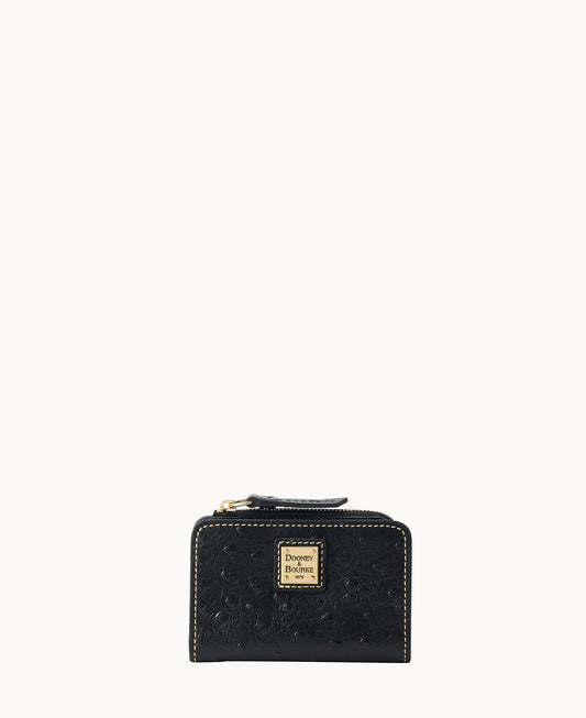 Dooney & Bourke Ostrich Zip Credit Card Wallet 12