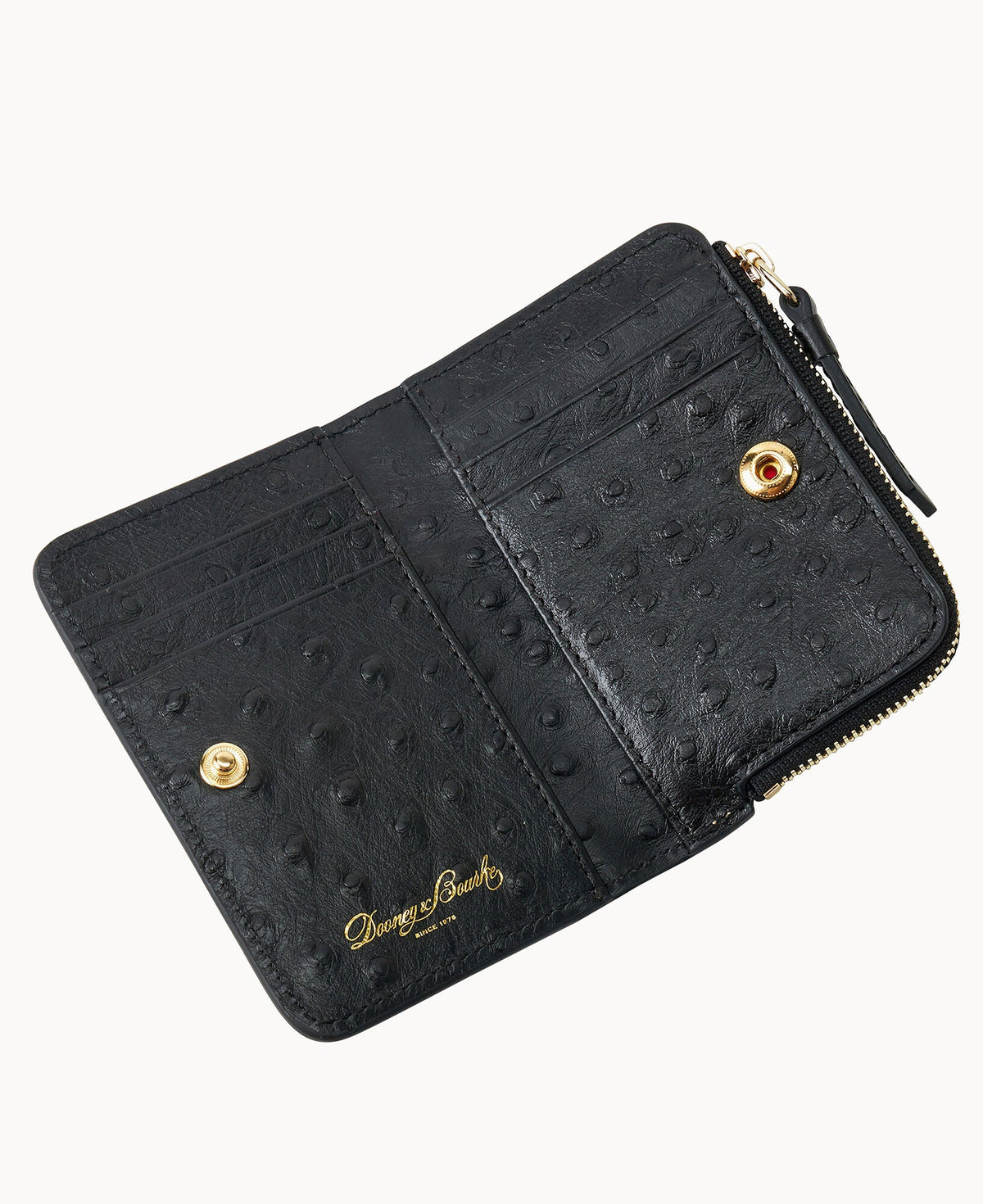 Dooney & Bourke Ostrich Zip Credit Card Wallet 12
