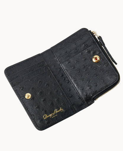 Dooney & Bourke Ostrich Zip Credit Card Wallet 12