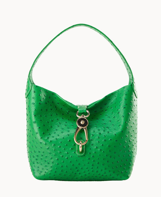 Dooney & Bourke Ostrich Logo Lock Hobo