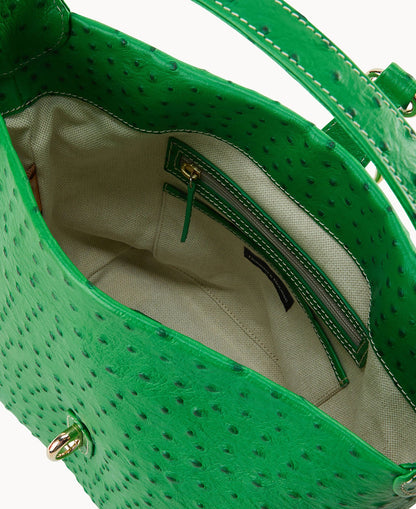 Dooney & Bourke Ostrich Logo Lock Hobo