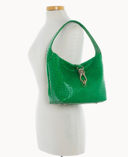 Dooney & Bourke Ostrich Logo Lock Hobo