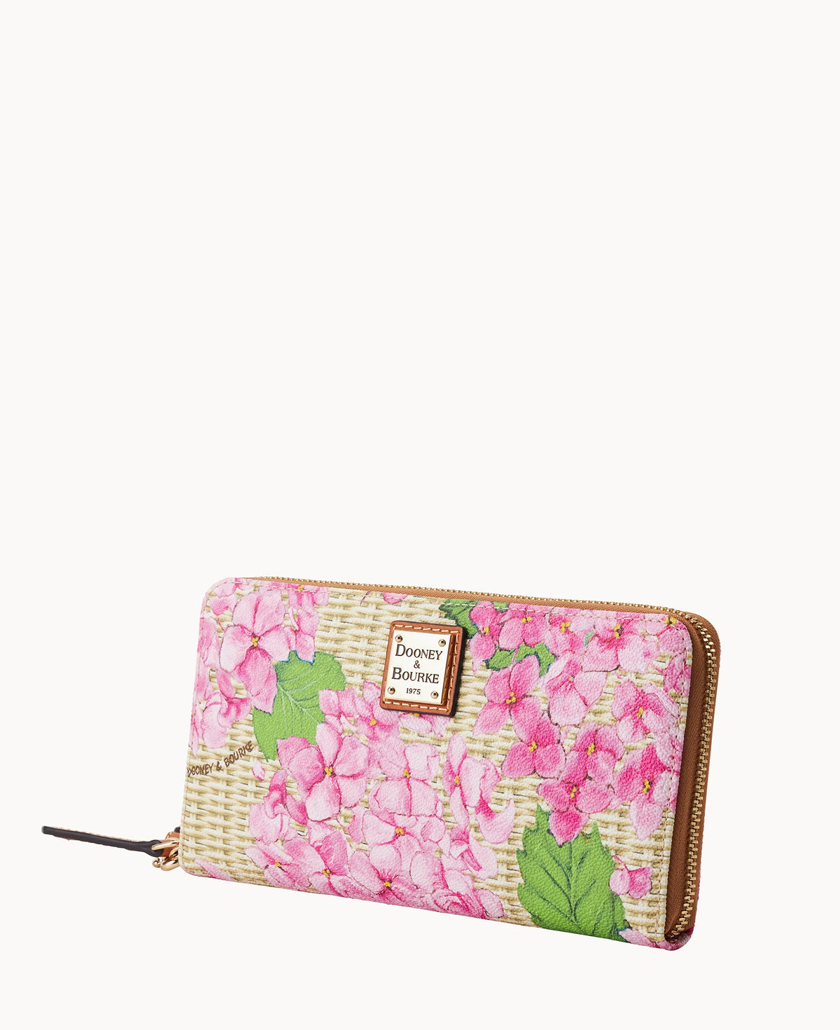 Dooney & Bourke Hydrangea Basketweave Large Zip Around Wristlet