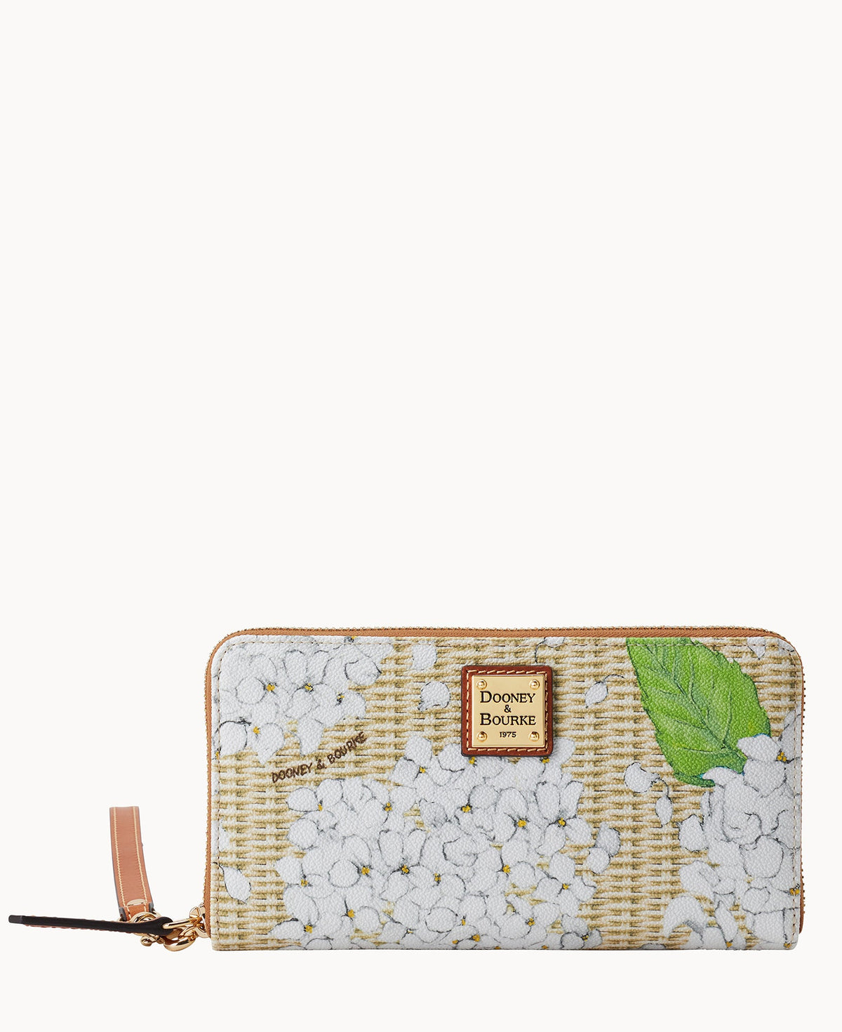 Dooney & Bourke Hydrangea Basketweave Large Zip Around Wristlet