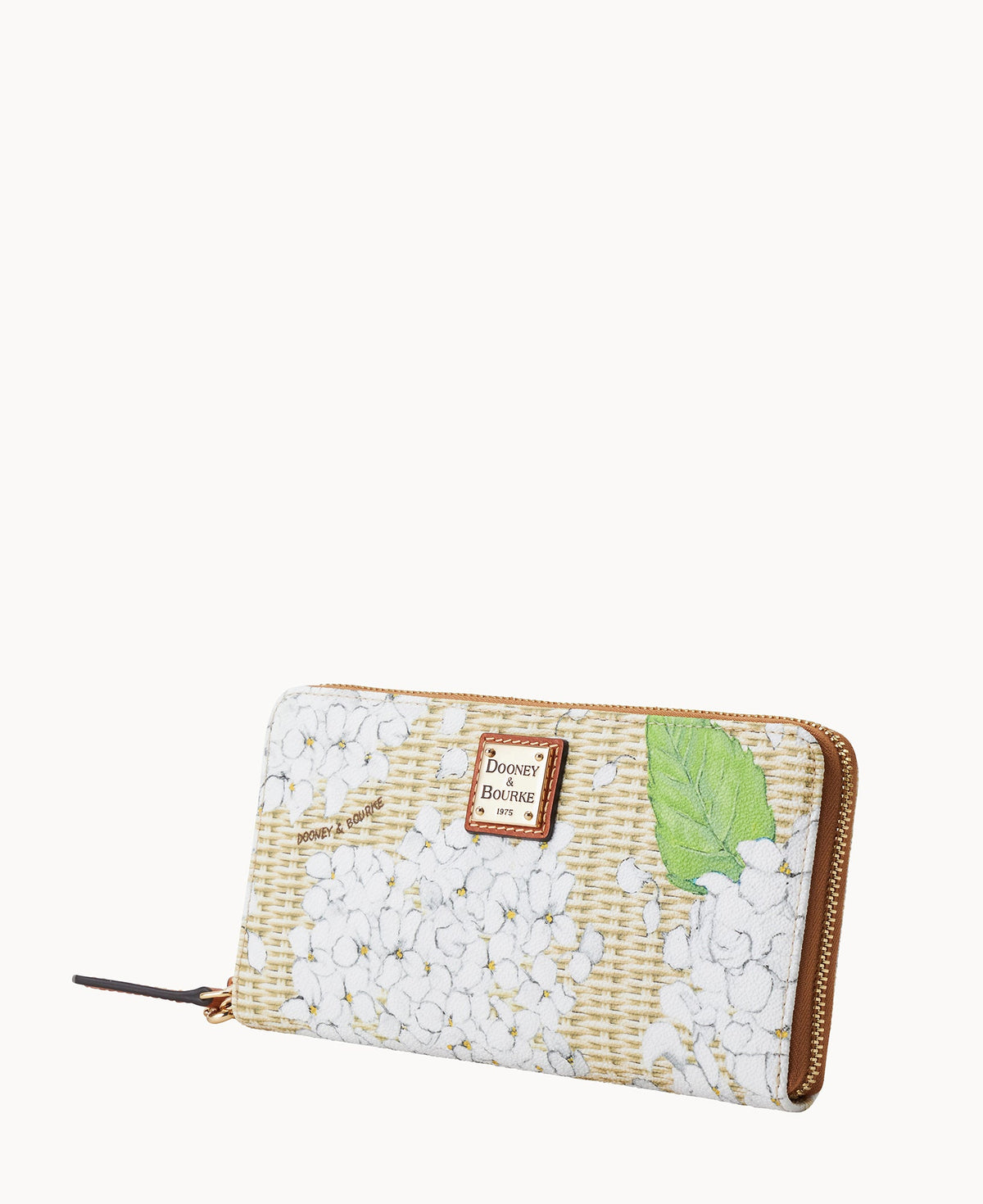 Dooney & Bourke Hydrangea Basketweave Large Zip Around Wristlet