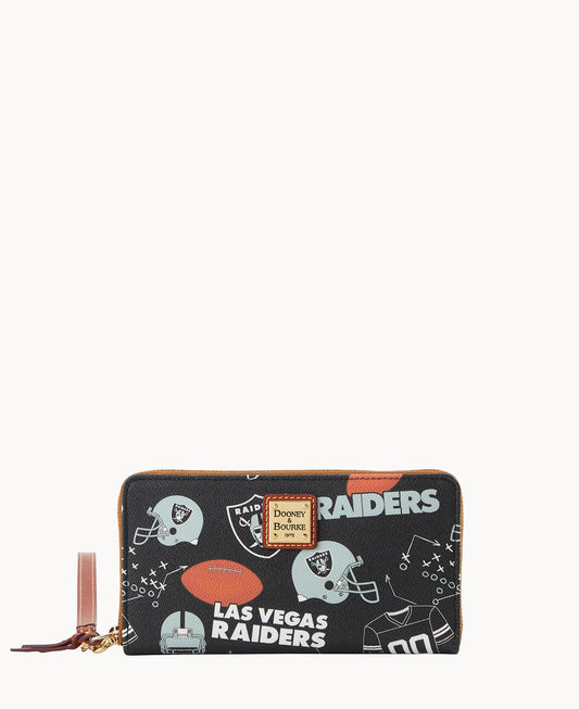 Dooney & Bourke NFL Raiders Large Zip Around Wristlet