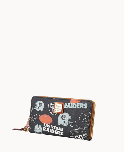 Dooney & Bourke NFL Raiders Large Zip Around Wristlet