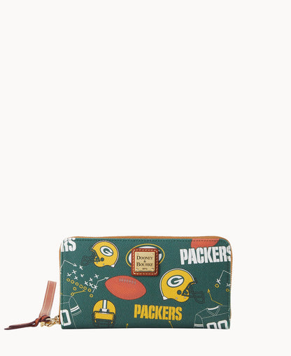 Dooney & Bourke NFL Packers Large Zip Around Wristlet