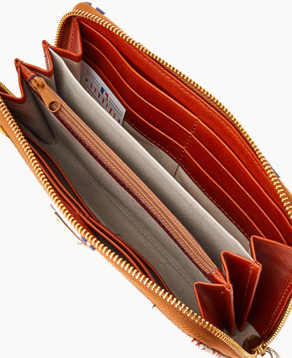 Dooney & Bourke MLB Astros Large Zip Around Wristlet