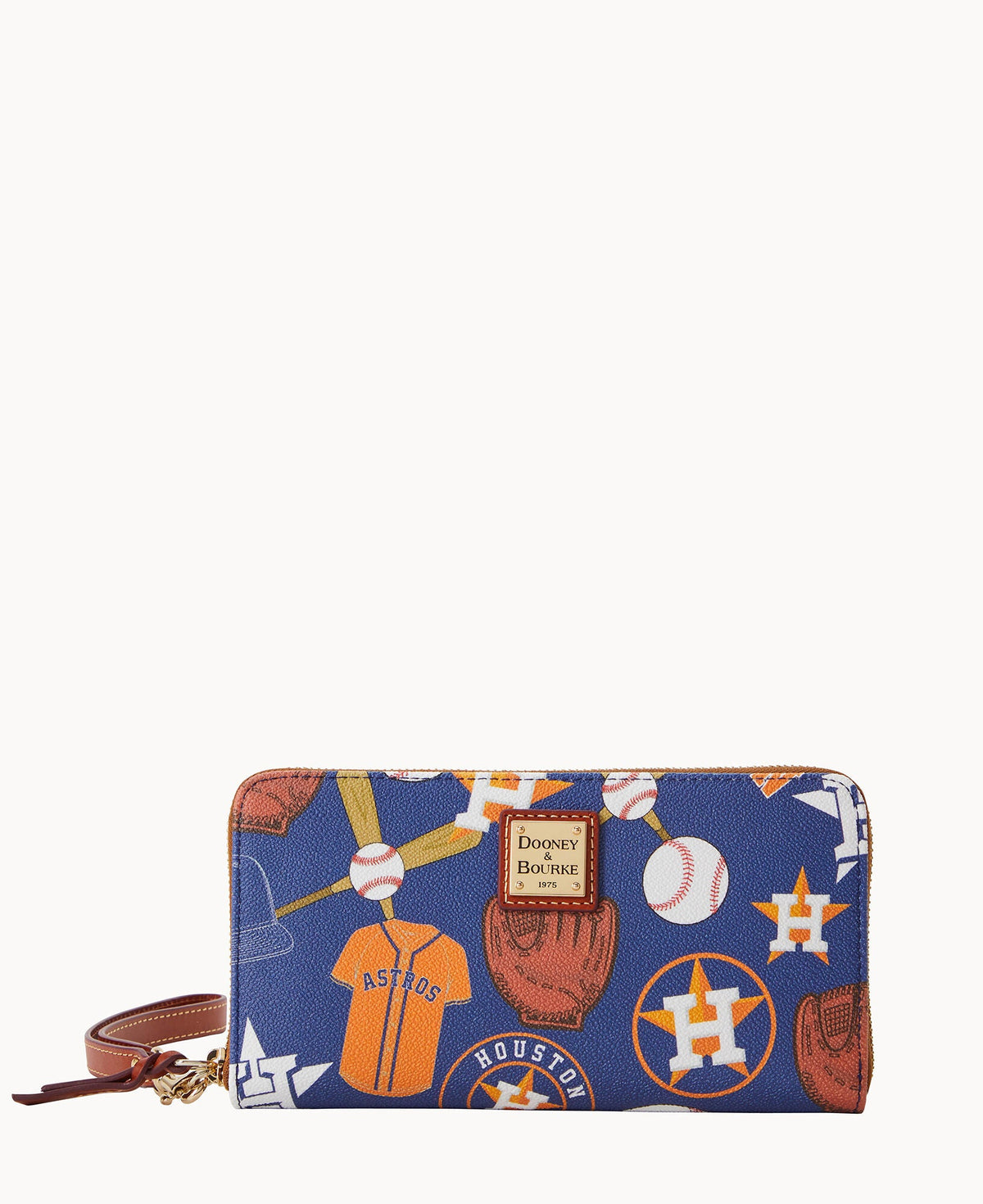 Dooney & Bourke MLB Astros Large Zip Around Wristlet