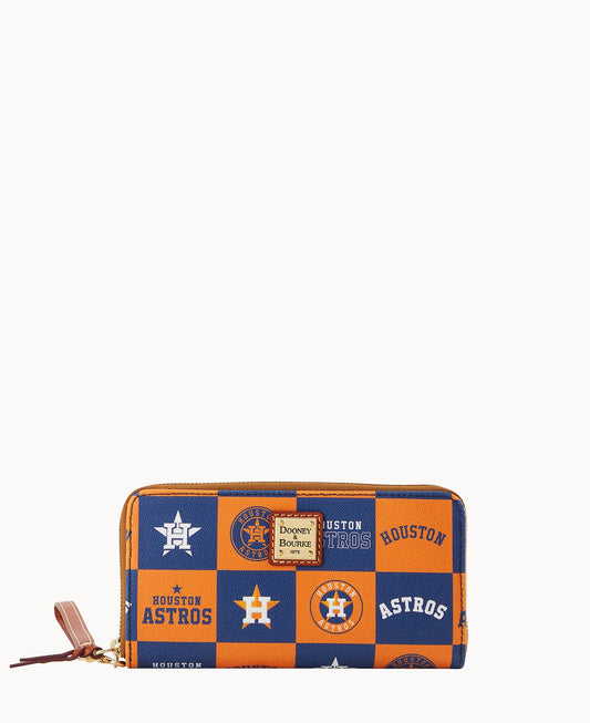 Dooney & Bourke MLB Astros Large Zip Around Wristlet