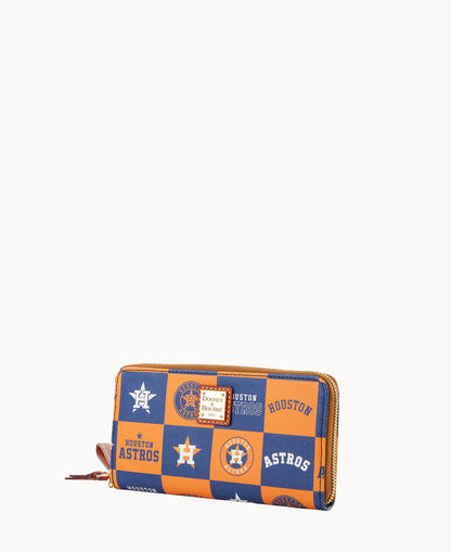 Dooney & Bourke MLB Astros Large Zip Around Wristlet