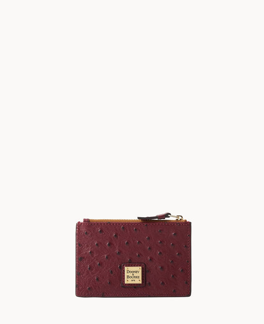 Dooney & Bourke Ostrich Zip Credit Card Wallet 14