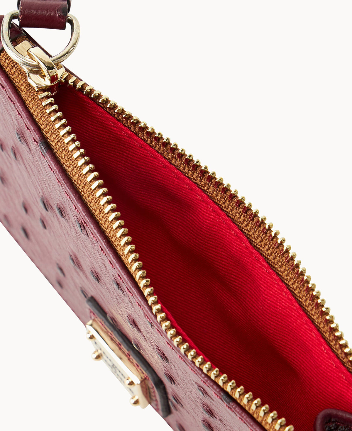 Dooney & Bourke Ostrich Zip Credit Card Wallet 14