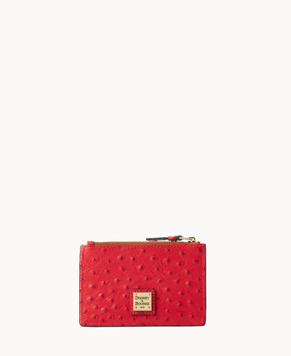 Dooney & Bourke Ostrich Zip Credit Card Wallet 14