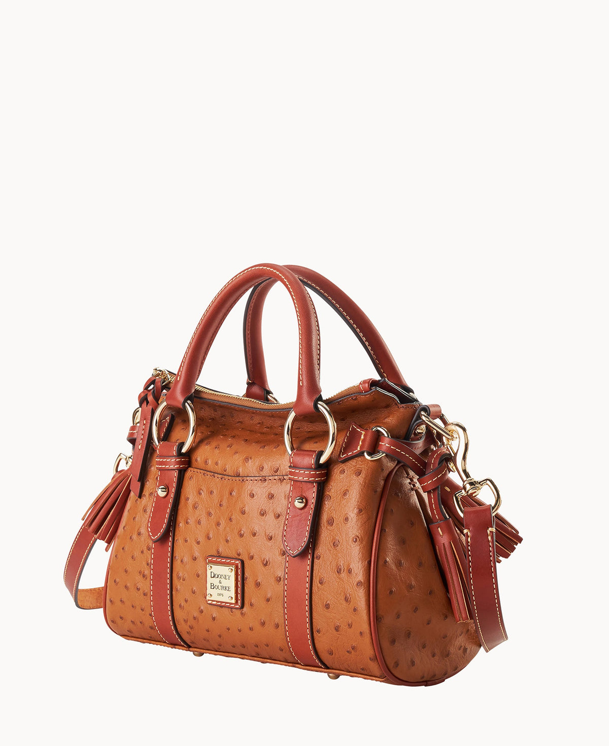 Dooney & Bourke Ostrich Satchel With Pocket