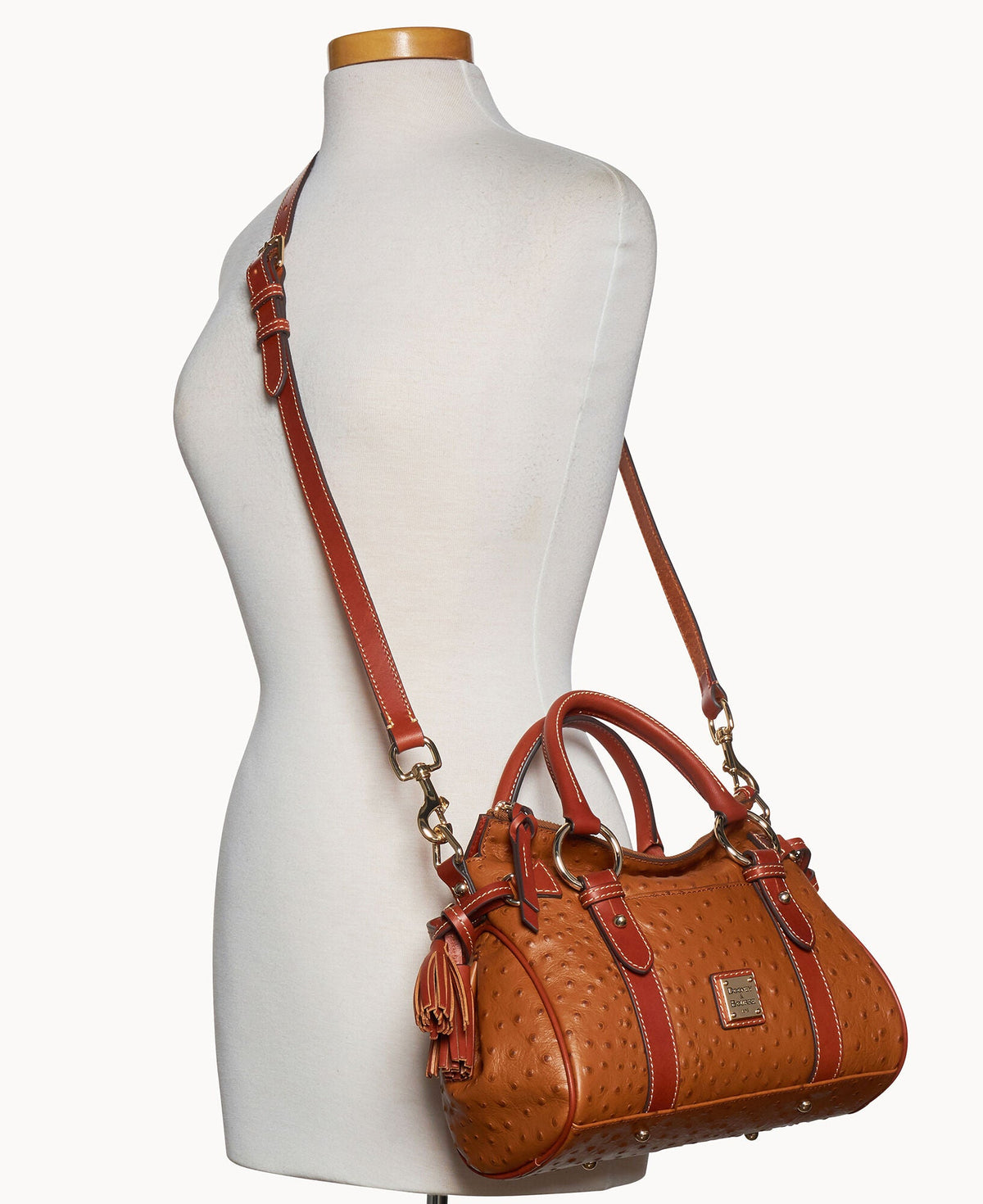 Dooney & Bourke Ostrich Satchel With Pocket