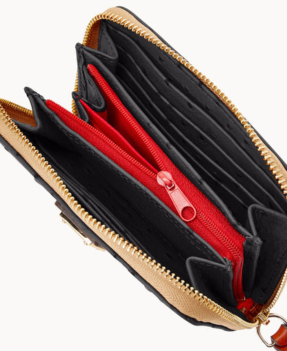 Dooney & Bourke Ostrich Medium Zip Around Wallet