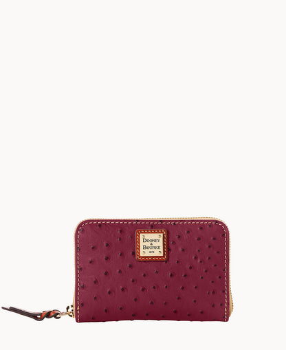 Dooney & Bourke Ostrich Medium Zip Around Wallet