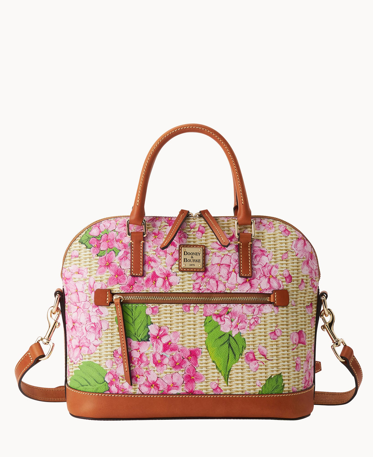 Dooney & Bourke Hydrangea Basketweave Domed Zip Satchel