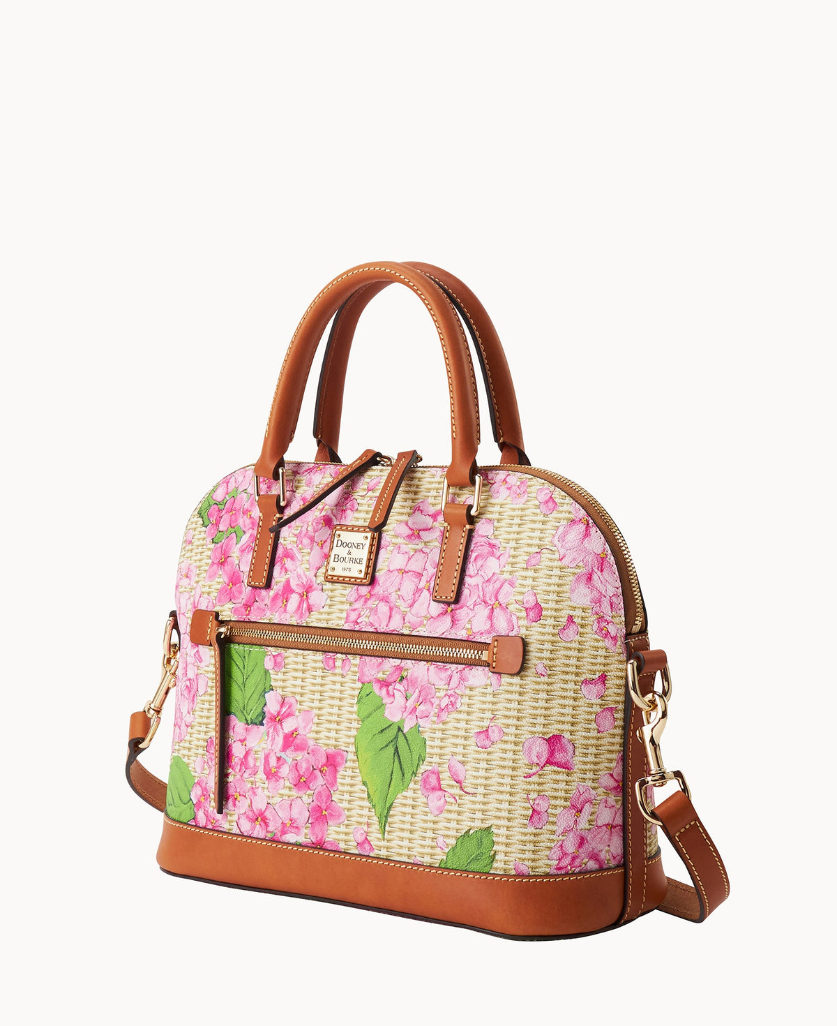 Dooney & Bourke Hydrangea Basketweave Domed Zip Satchel