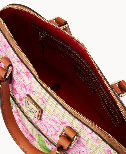 Dooney & Bourke Hydrangea Basketweave Domed Zip Satchel