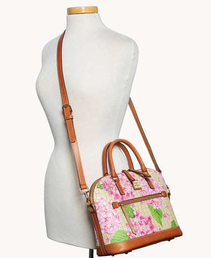 Dooney & Bourke Hydrangea Basketweave Domed Zip Satchel
