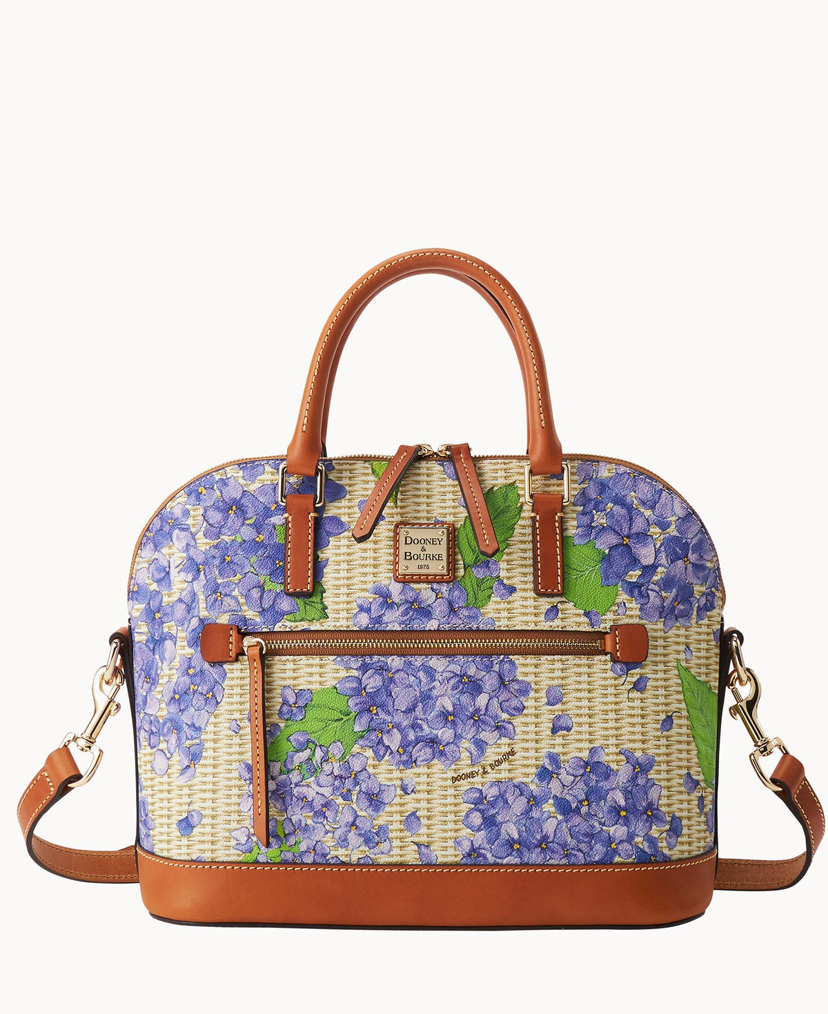 Dooney & Bourke Hydrangea Basketweave Domed Zip Satchel