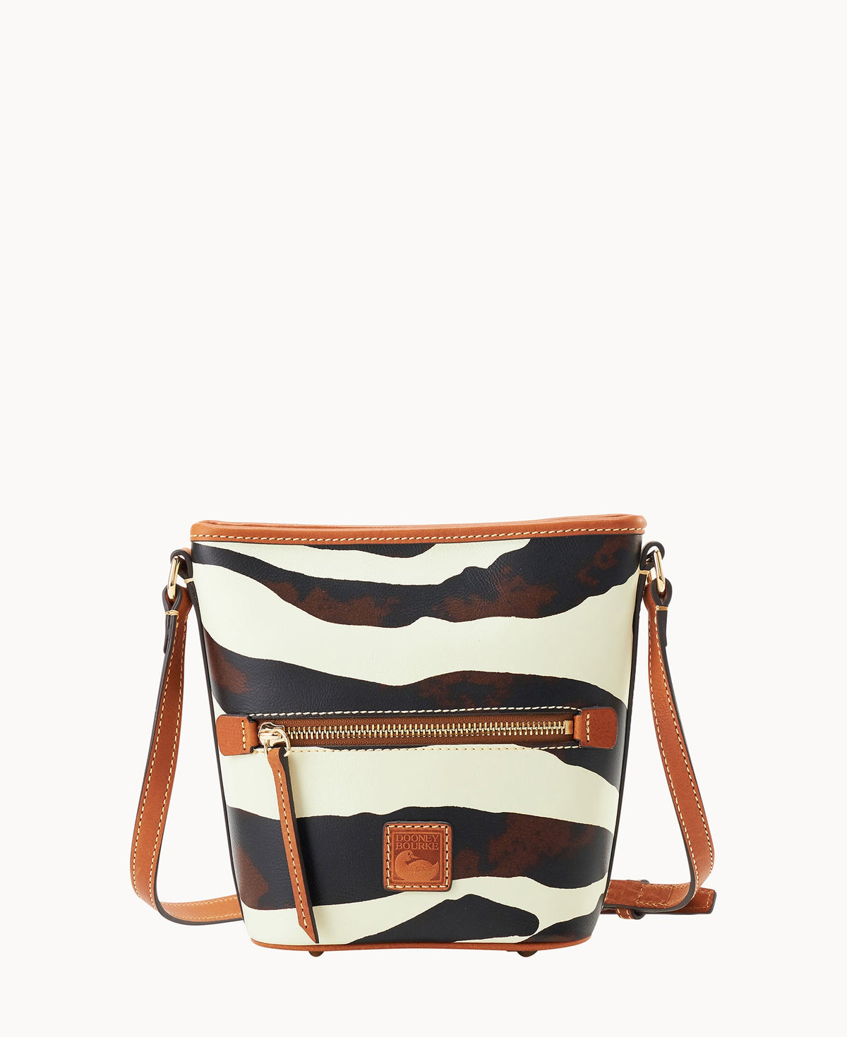 Dooney & Bourke Zebra Leather Small Zip Sac