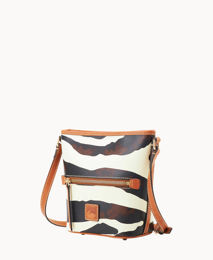 Dooney & Bourke Zebra Leather Small Zip Sac