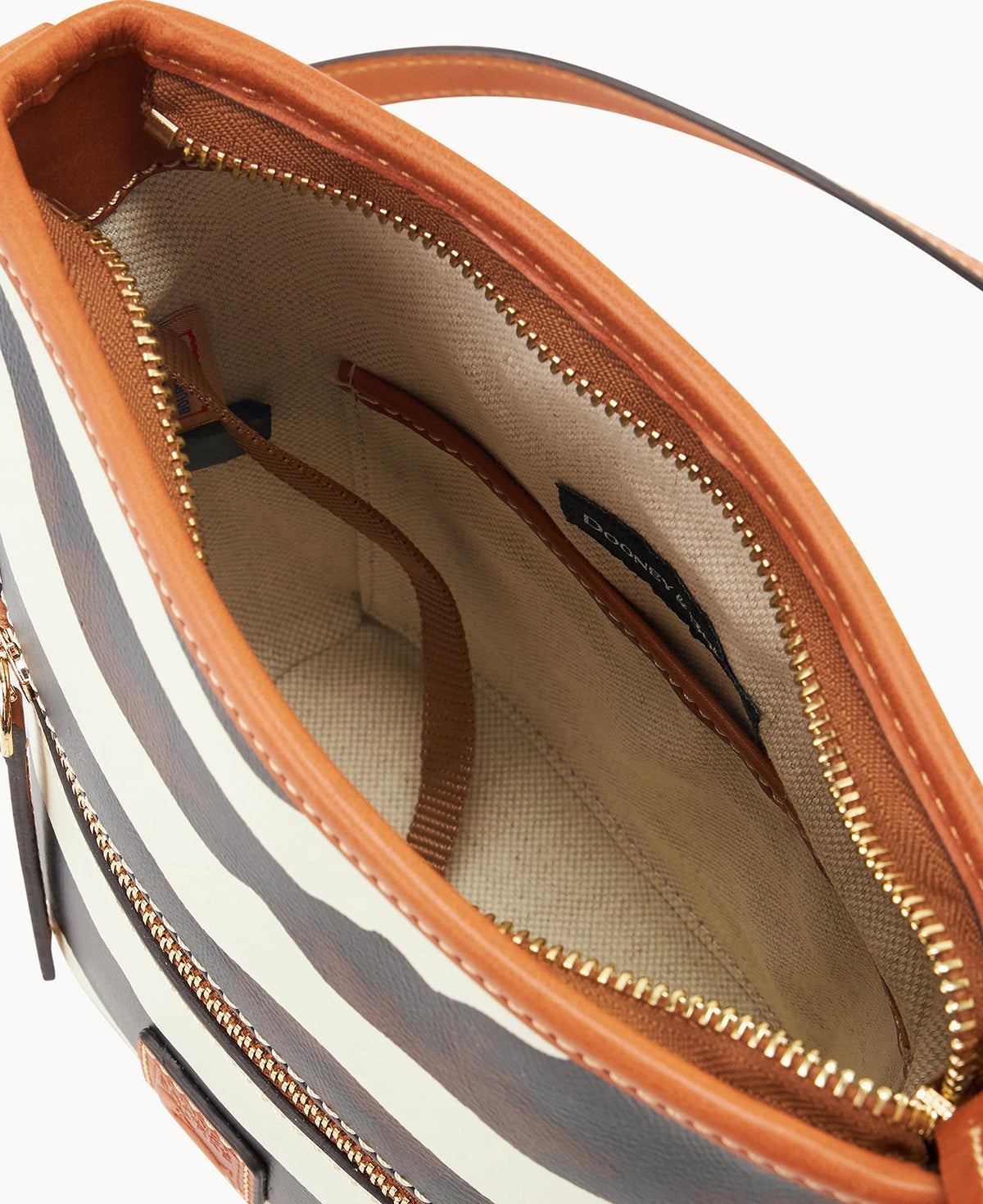 Dooney & Bourke Zebra Leather Small Zip Sac