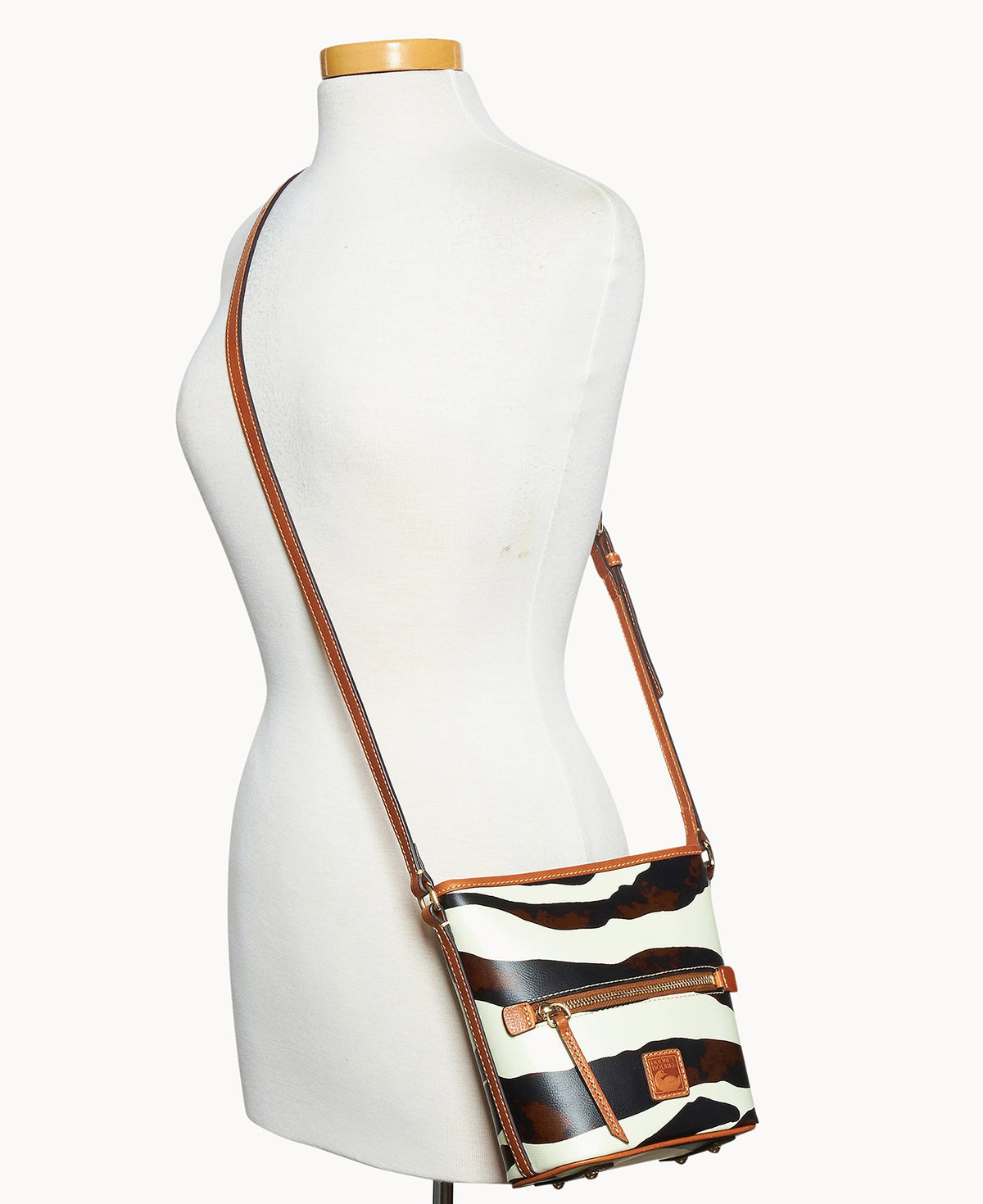 Dooney & Bourke Zebra Leather Small Zip Sac
