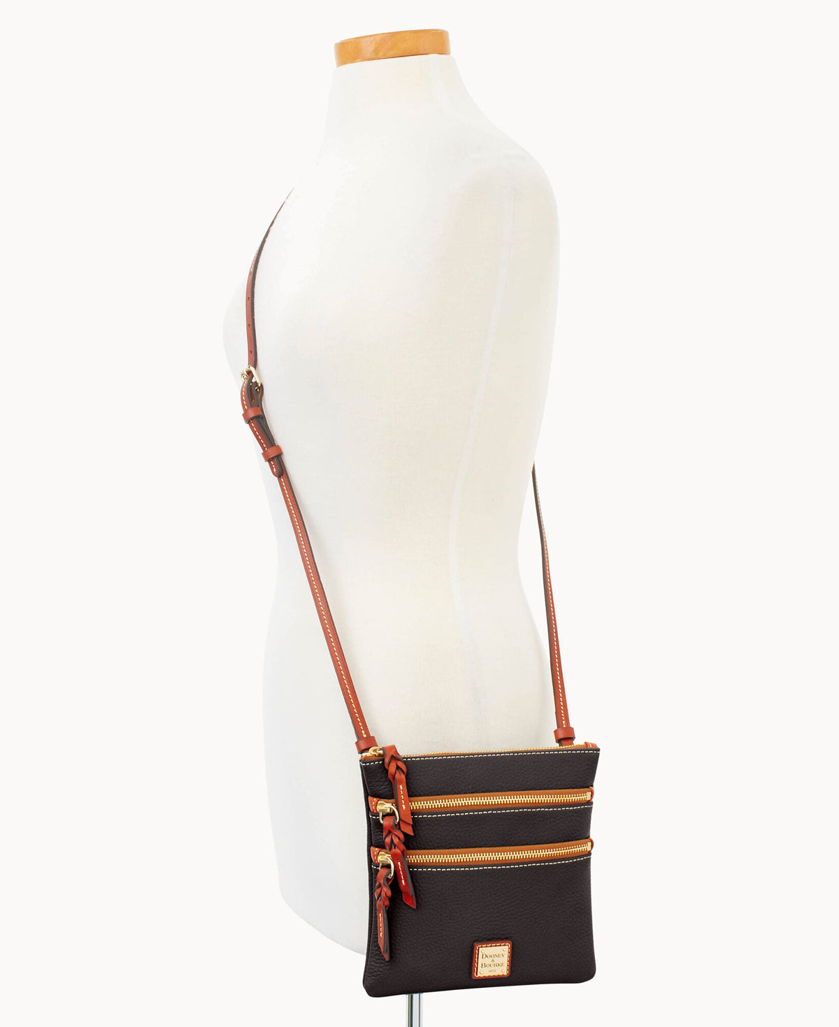 Dooney & Bourke Pebble Grain North South Triple Zip