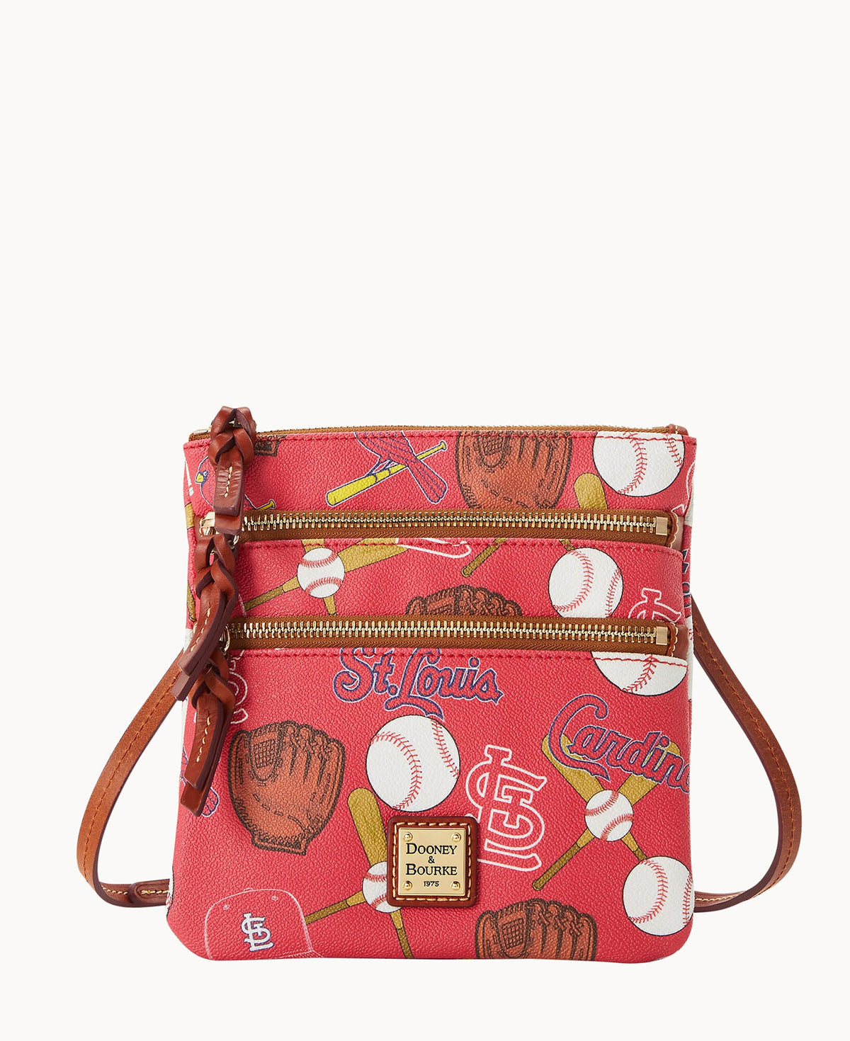 Dooney & Bourke MLB Cardinals Triple Zip Crossbody