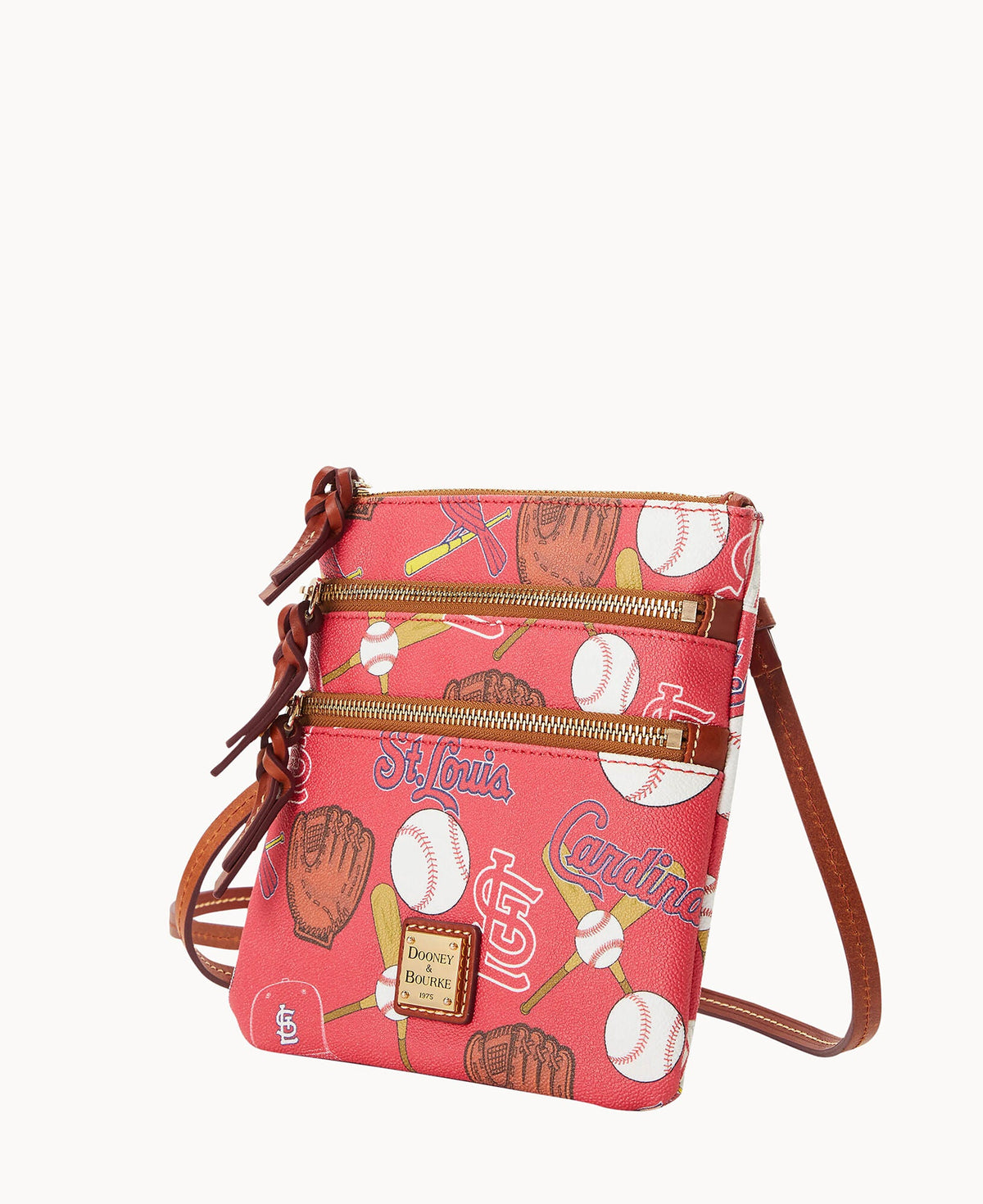 Dooney & Bourke MLB Cardinals Triple Zip Crossbody