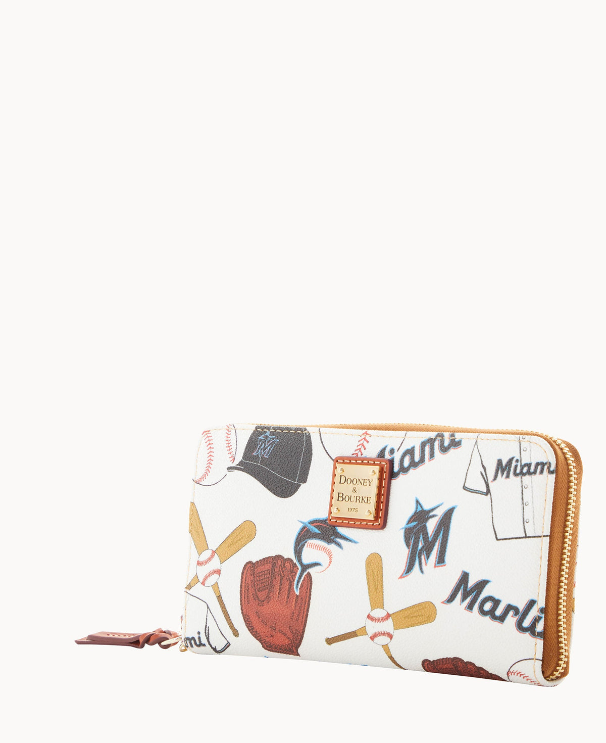 Dooney & Bourke MLB Marlins Large Zip Around Wristlet