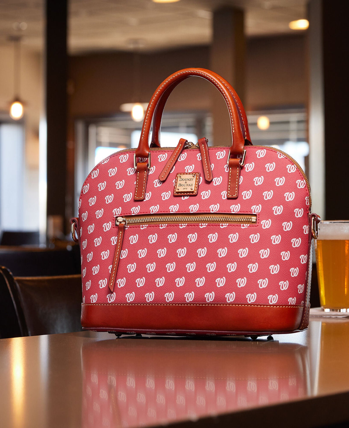 Dooney & Bourke MLB Nationals Domed Zip Satchel