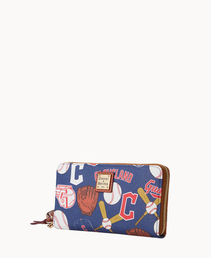 Dooney & Bourke MLB Guardians Large Zip Around Wristlet