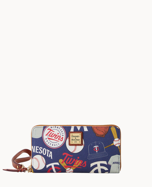 Dooney & Bourke MLB Twins Large Zip Around Wristlet