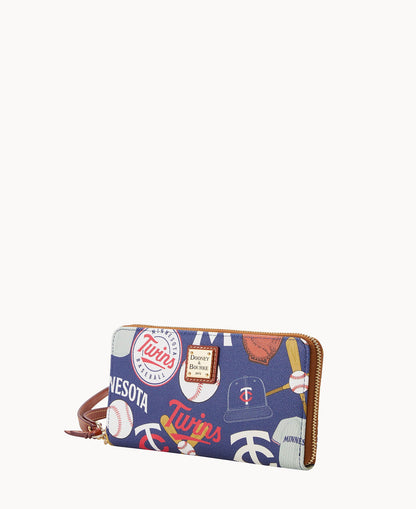 Dooney & Bourke MLB Twins Large Zip Around Wristlet