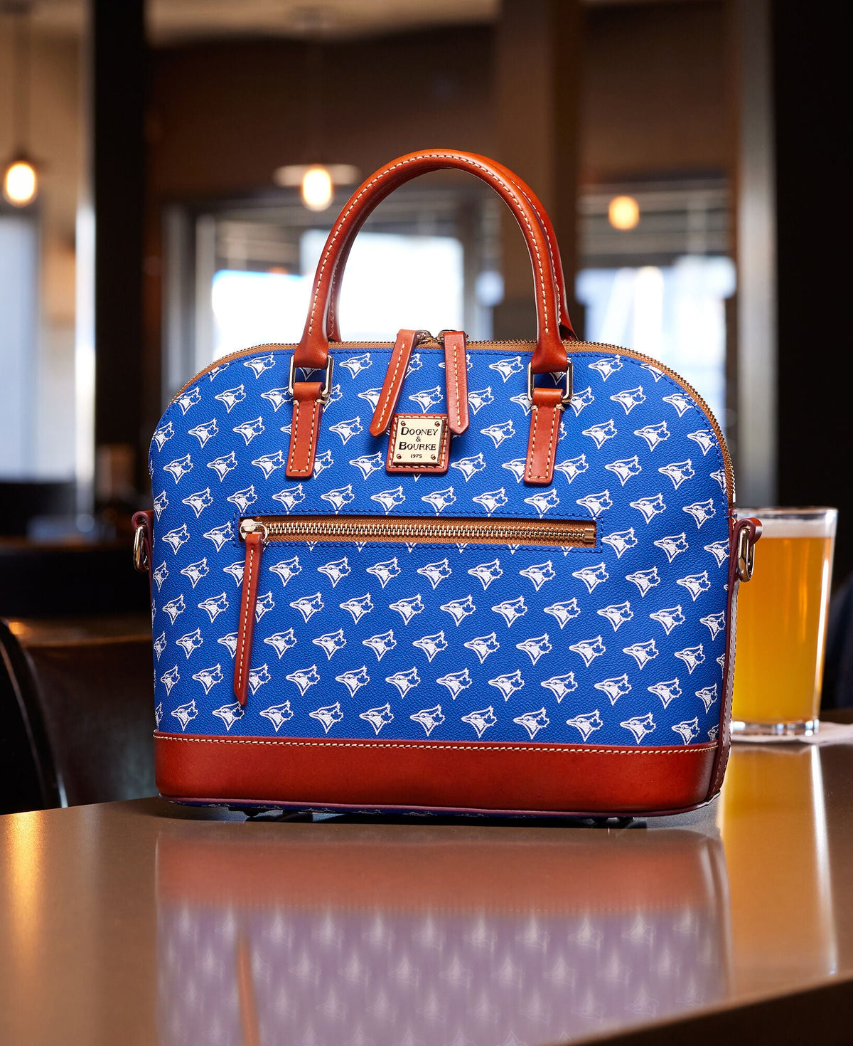 Dooney & Bourke MLB Blue Jays Domed Zip Satchel