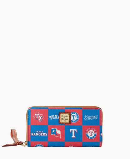 Dooney & Bourke MLB Rangers Large Zip Around Wristlet