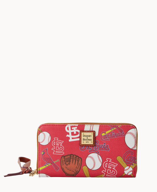 Dooney & Bourke MLB Cardinals Large Zip Around Wristlet